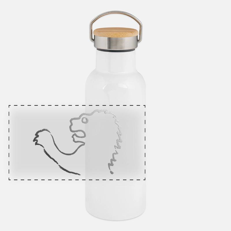 Lion's Head METALLIC Contour Panoramic Thermal Bottle with Bamboo Lid