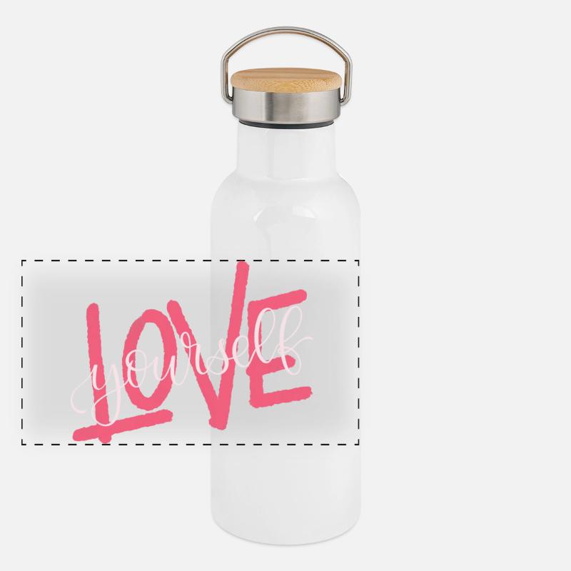 LOVE yourself Panorama Thermosflasche mit Bambusdeckel