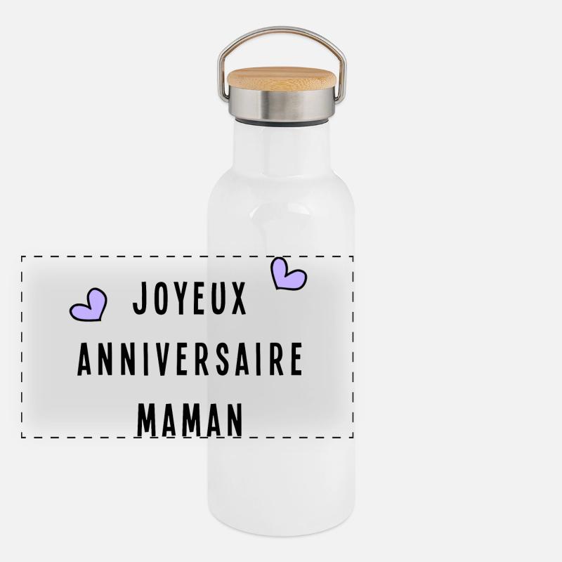 MAMA. MUTTERTAG. SCHÖNEN MUTTERTAG Panorama Thermosflasche mit Bambusdeckel