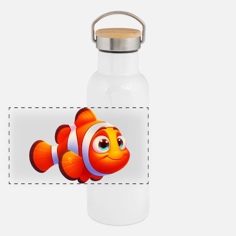 Poisson-clown Gourde isotherme avec bouchon en bambou