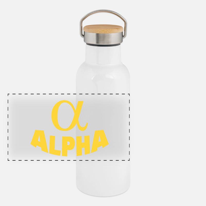 ALPHA Gourde isotherme avec bouchon en bambou