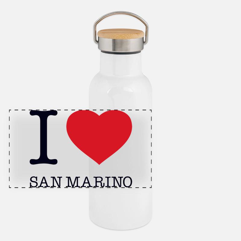 J’ADORE SAINT-MARIN Gourde isotherme avec bouchon en bambou