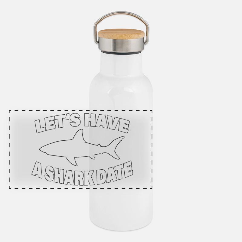 SHARK DATE Panorama Thermosflasche mit Bambusdeckel
