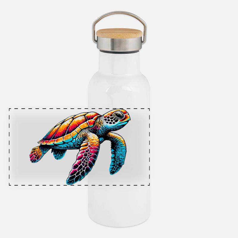 Tortue Gourde isotherme avec bouchon en bambou