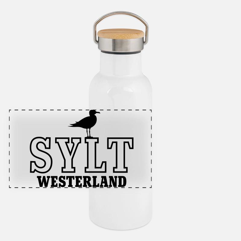 Sylt Westerland Gourde isotherme avec bouchon en bambou