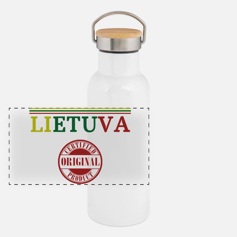 I love Lithuania, Lithuanian pride Panoramic Thermal Bottle with Bamboo Lid