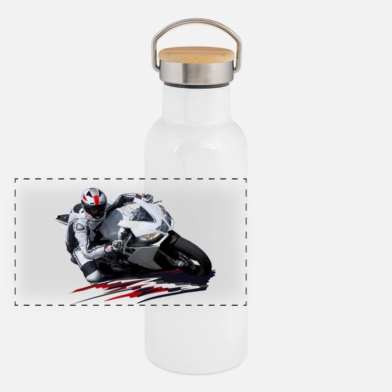 Sport automobile Gourde isotherme avec bouchon en bambou
