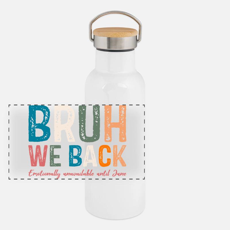 Whimsical Colourful Typography Design Panoramic Thermal Bottle with Bamboo Lid
