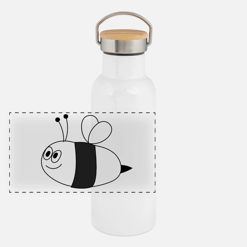 Abeille Gourde isotherme avec bouchon en bambou