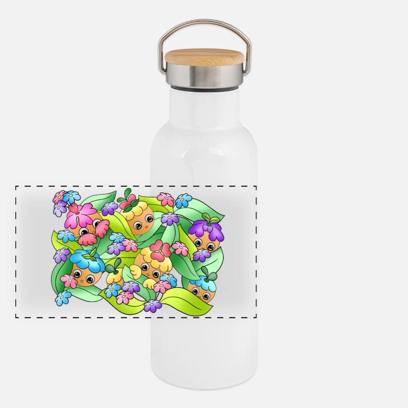 Boutons de rêve | Été | Feuillage | Nature Gourde isotherme avec bouchon en bambou