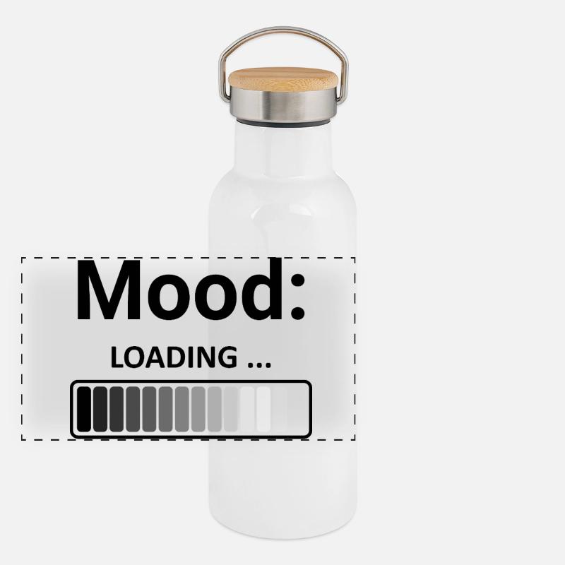 Mood Loading Stylish Design Loading Bar Panoramic Thermal Bottle with Bamboo Lid
