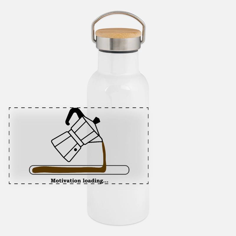 Motivation Charger avec du café Gourde isotherme avec bouchon en bambou