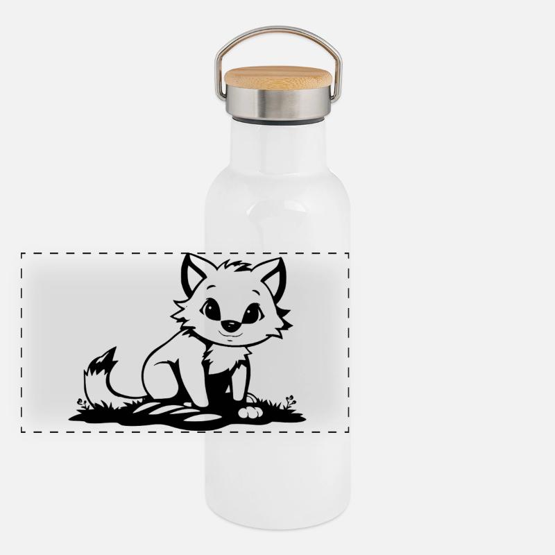 Fox Panoramic Thermal Bottle with Bamboo Lid