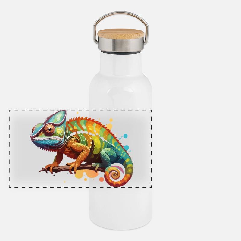Panorama Thermosflasche mit Bambusdeckel