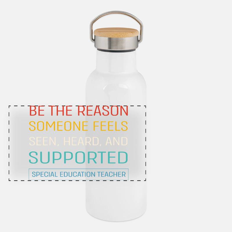 Sonderschule Lehrer Förderschule Pädagoge Panorama Thermosflasche mit Bambusdeckel