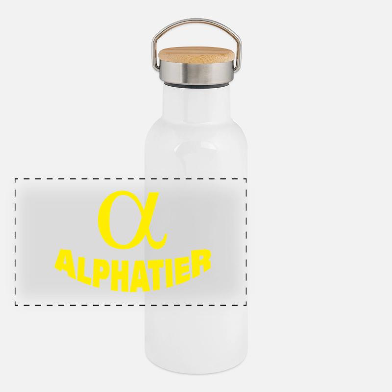 ALPHATIER Panorama Thermosflasche mit Bambusdeckel