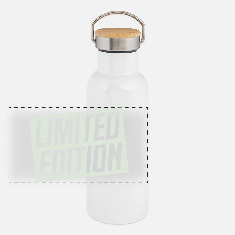 Limitierte Auflage Stempeldesign Panorama Thermosflasche mit Bambusdeckel