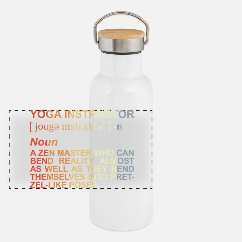 Yogalehrer Begriff Panorama Thermosflasche mit Bambusdeckel