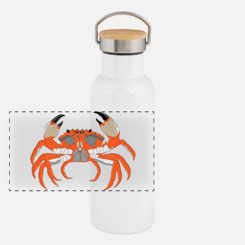 Empreinte de crabe Gourde isotherme avec bouchon en bambou