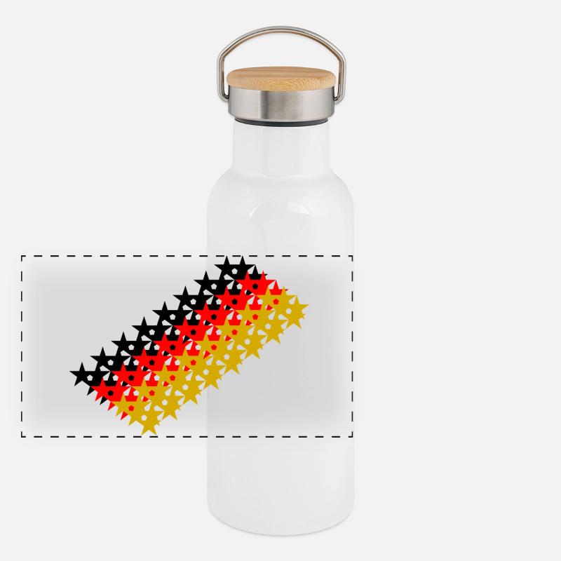 Stars German flag Sporting events Panoramic Thermal Bottle with Bamboo Lid