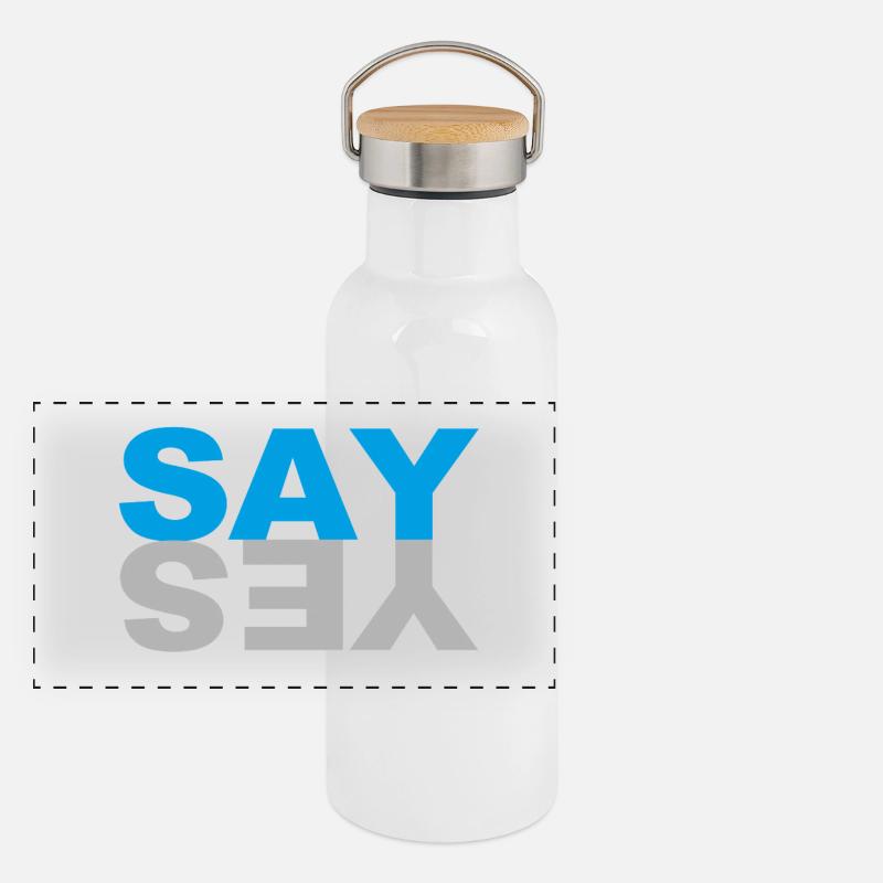 Say Yes Gourde isotherme avec bouchon en bambou
