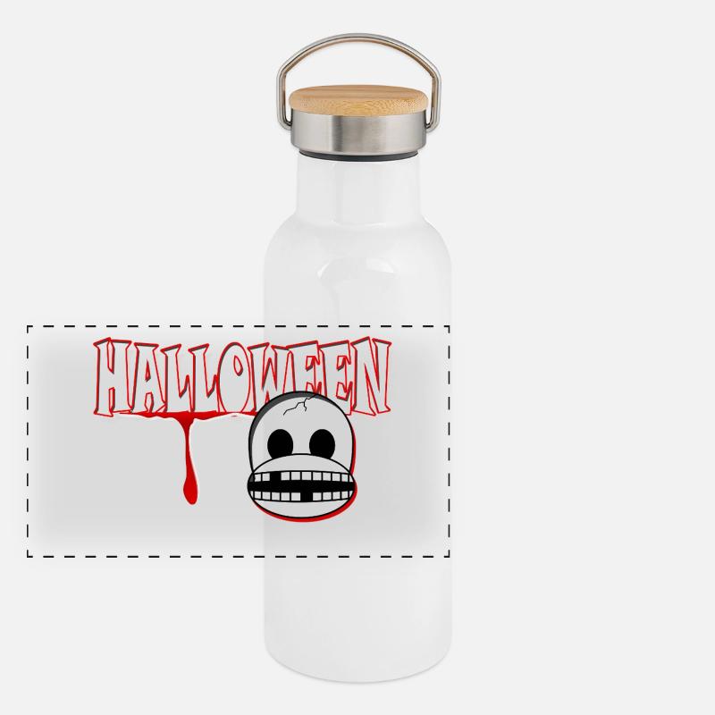 Halloween Gourde isotherme avec bouchon en bambou