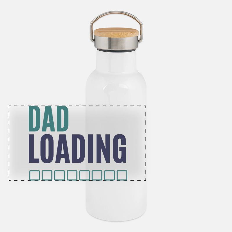 Dad Loading Fortschrittsanzeige Panorama Thermosflasche mit Bambusdeckel