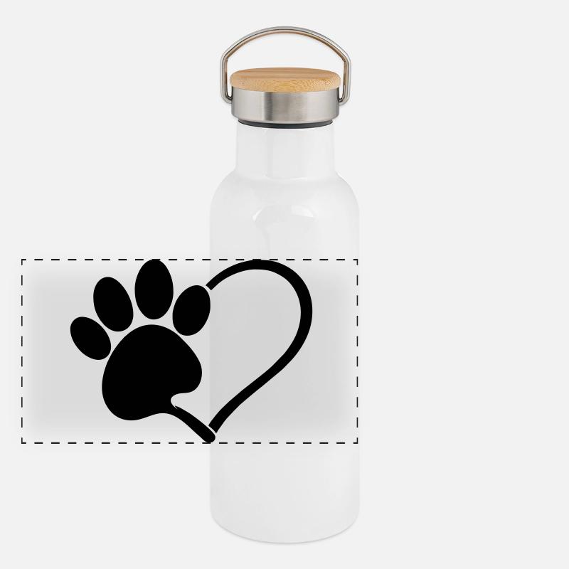Hunde liebe Panorama Thermosflasche mit Bambusdeckel