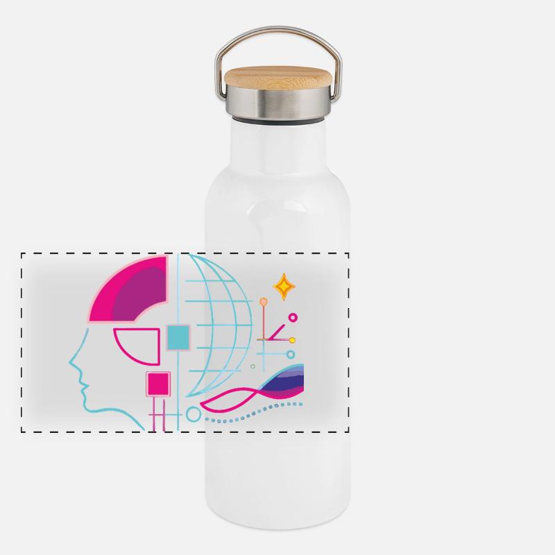 Globale Intelligenz Panorama Thermosflasche mit Bambusdeckel