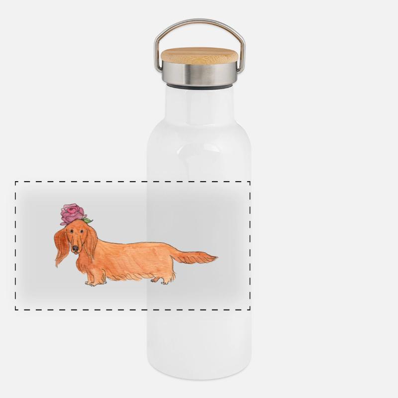 Teckel à fleur Gourde isotherme avec bouchon en bambou