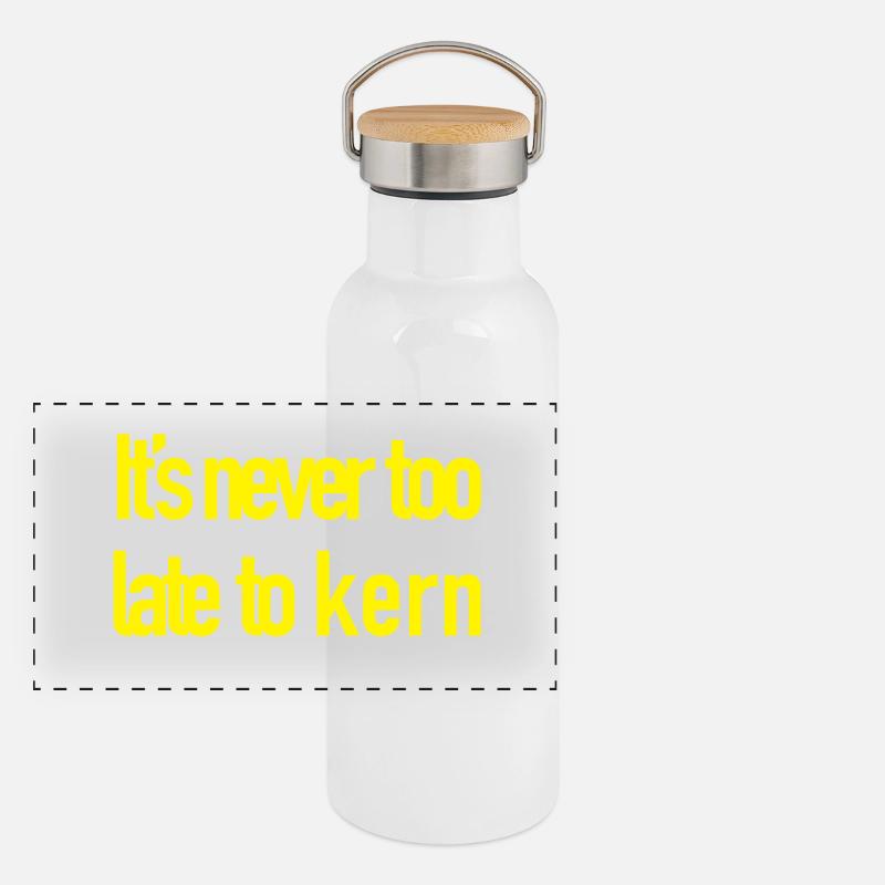 Never too late to Kern Panoramic Thermal Bottle with Bamboo Lid
