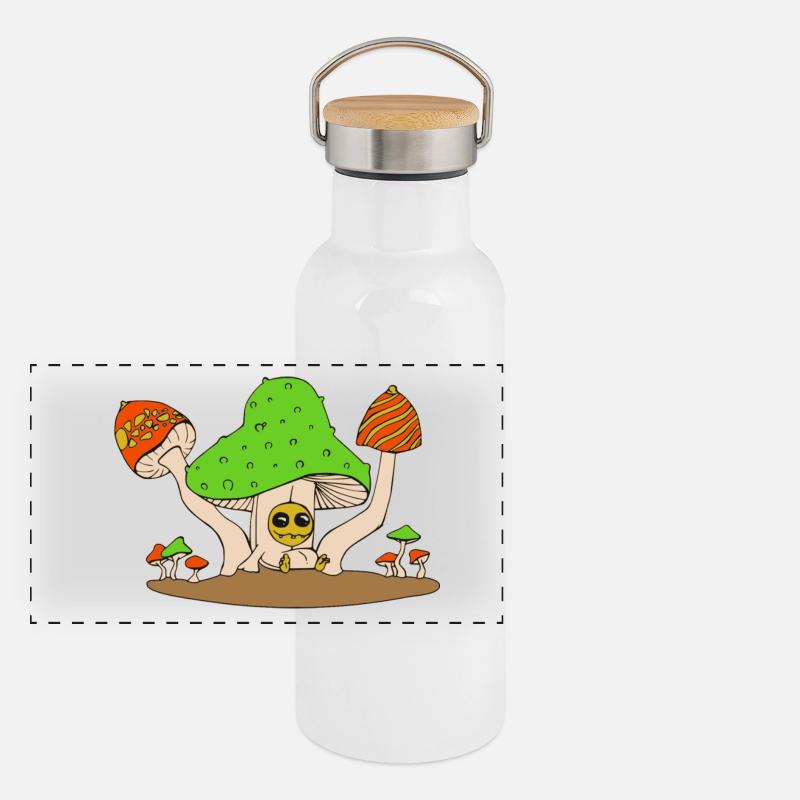 fête des champignons Gourde isotherme avec bouchon en bambou