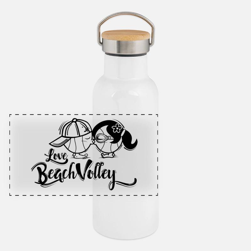 Beach Volley Gourde isotherme avec bouchon en bambou