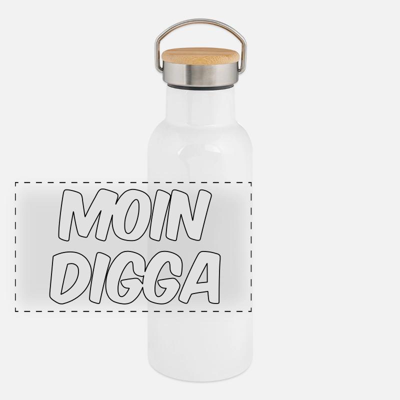 Moin Digga Hambourg Gourde isotherme avec bouchon en bambou