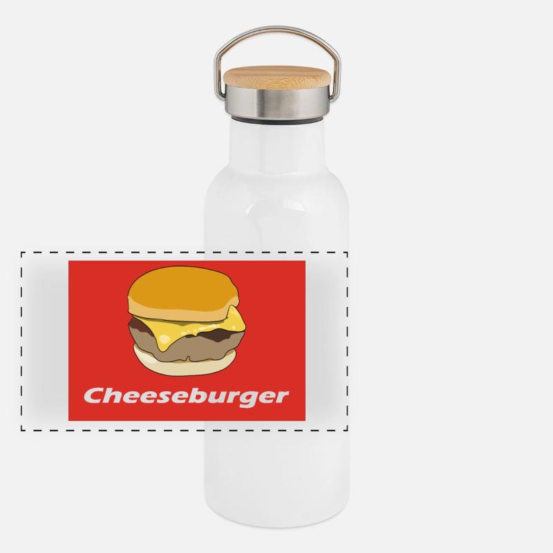 Cheeseburger Gourde isotherme avec bouchon en bambou