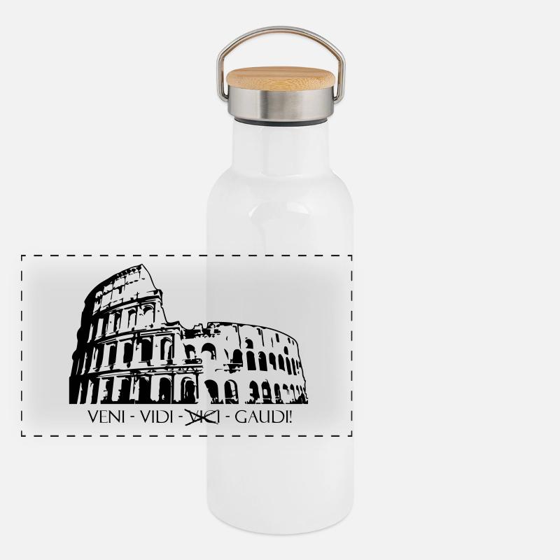 Rom - Kolosseum - veni, vidi, gaudi Panorama Thermosflasche mit Bambusdeckel