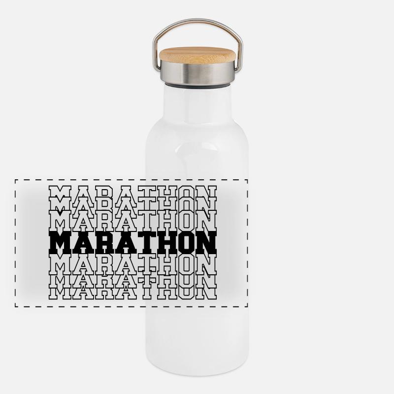 marathon Gourde isotherme avec bouchon en bambou