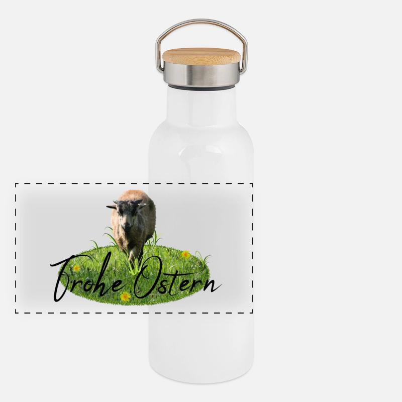 Happy Easter Lamb Panoramic Thermal Bottle with Bamboo Lid