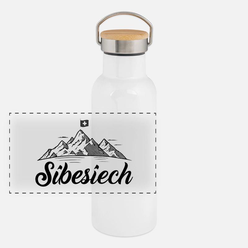 Sibesiech - cooler Typ Panorama Thermosflasche mit Bambusdeckel
