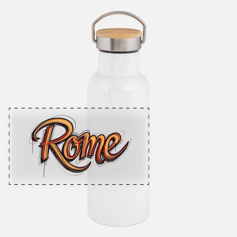 Rom Panorama Thermosflasche mit Bambusdeckel