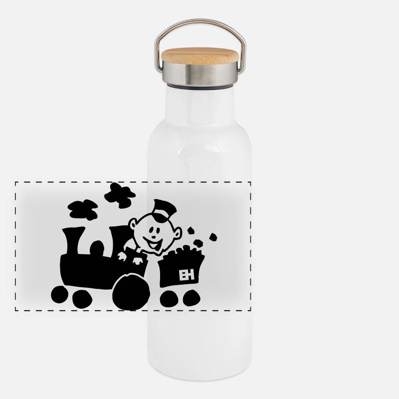 Train Gourde isotherme avec bouchon en bambou