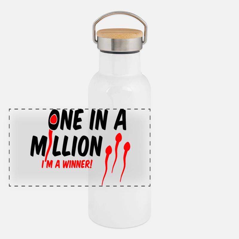 1 in einer Million Panorama Thermosflasche mit Bambusdeckel