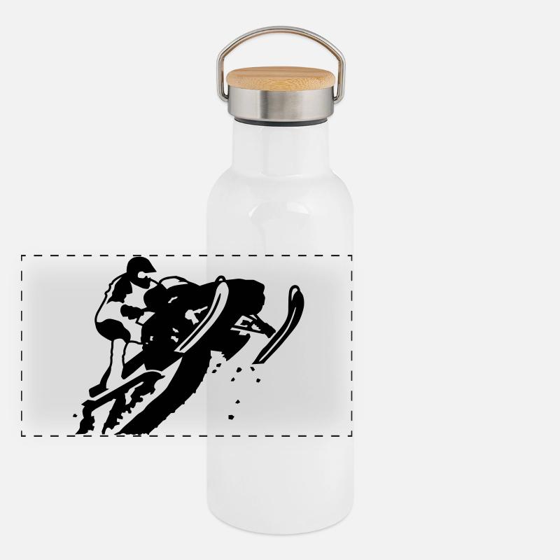 snowmobile_2 Panoramic Thermal Bottle with Bamboo Lid