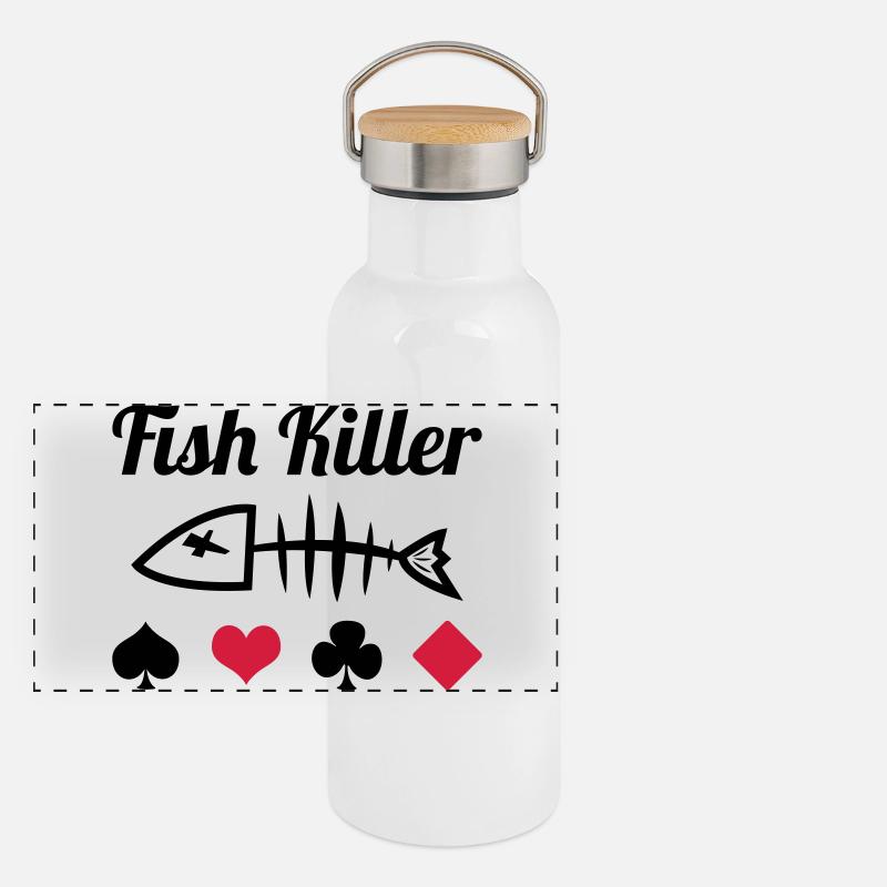 Poker : Fish Killer Gourde isotherme avec bouchon en bambou