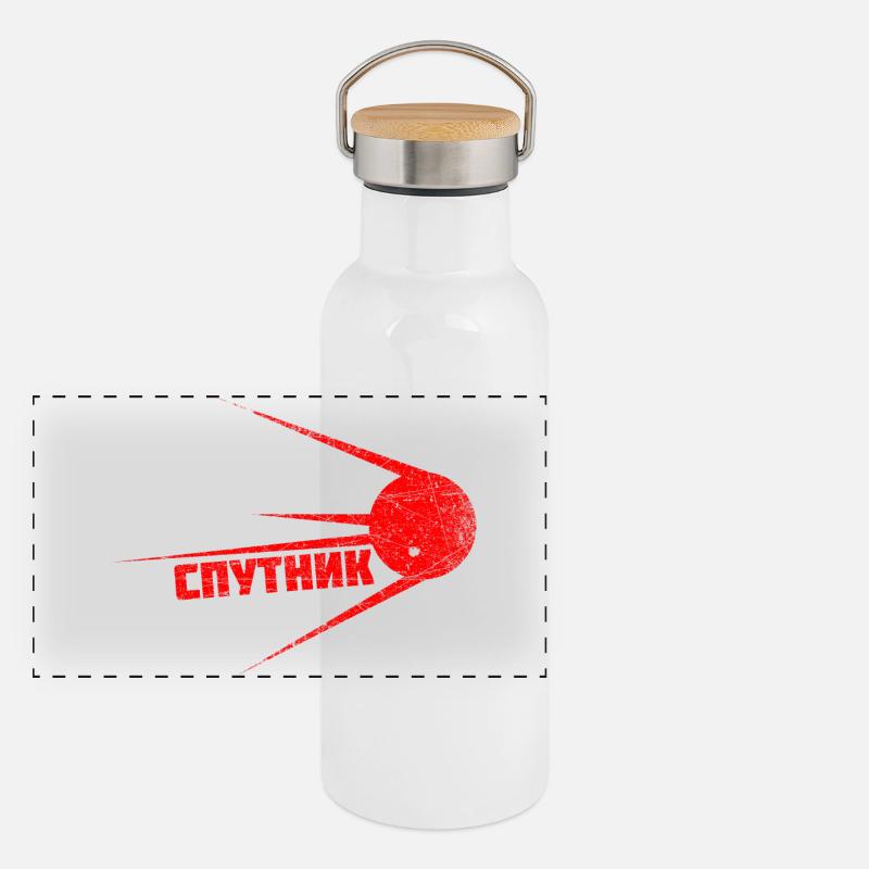 SPUTNIK | Premier satellite dans l'espace vendange Gourde isotherme avec bouchon en bambou