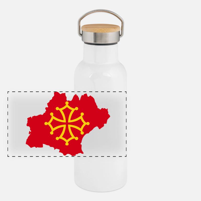 Occitanie Gourde isotherme avec bouchon en bambou