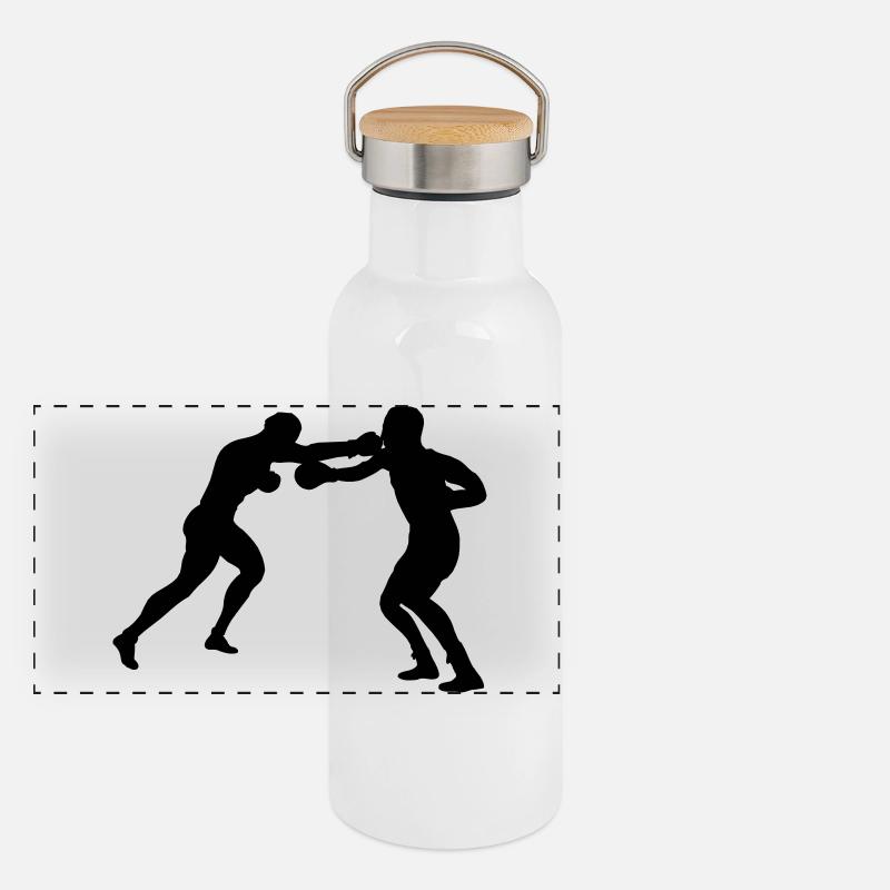 Combat de boxe Gourde isotherme avec bouchon en bambou