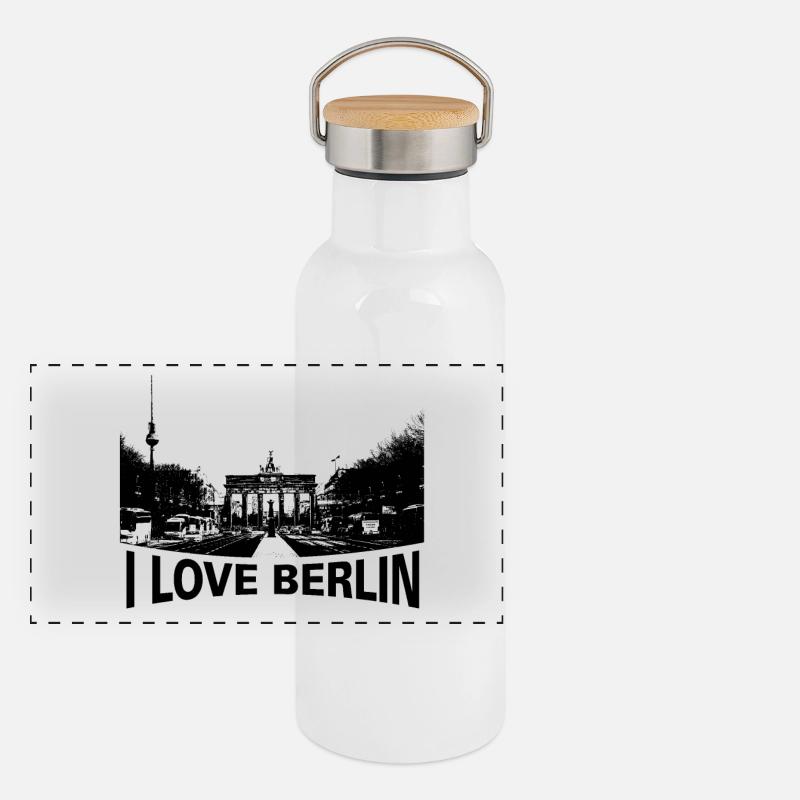 J’adore Berlin avec BilD Gourde isotherme avec bouchon en bambou