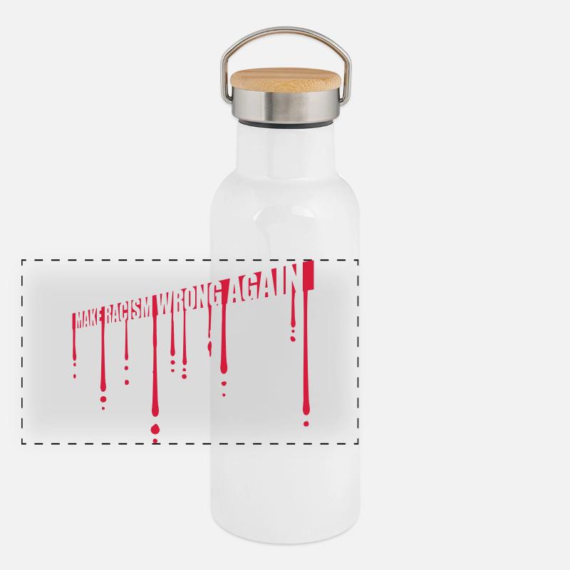 make racism wrong again Panorama Thermosflasche mit Bambusdeckel