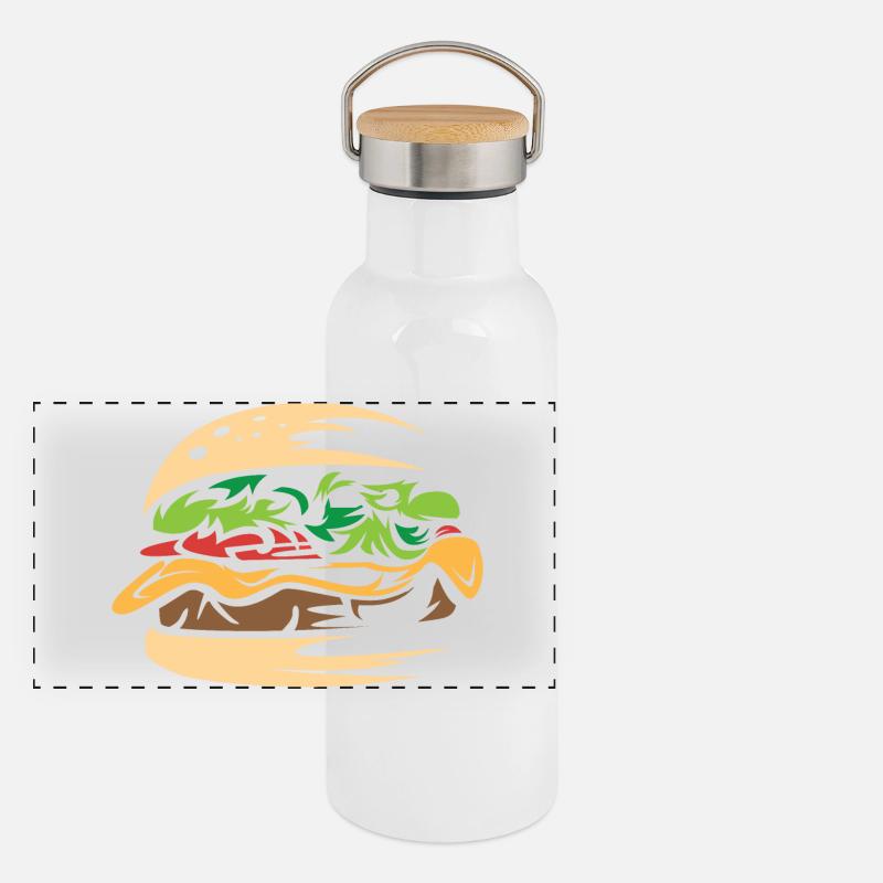 Juicy Burger Smash Restaurant Maison Gourde isotherme avec bouchon en bambou